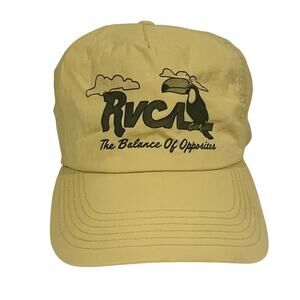 RVCA RARE Tropicana Clipback Hat Cap Yellow Toucan Nylon Lightweight 5-Panel